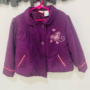Vintage Baby Togs Purple Jacket with Embroidered Butterfly Design Girls Size 4T